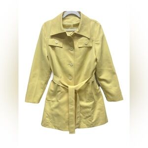 Outer Banks by Jerold Vintage Women's Lemon Yellow Belted Trench Coat
